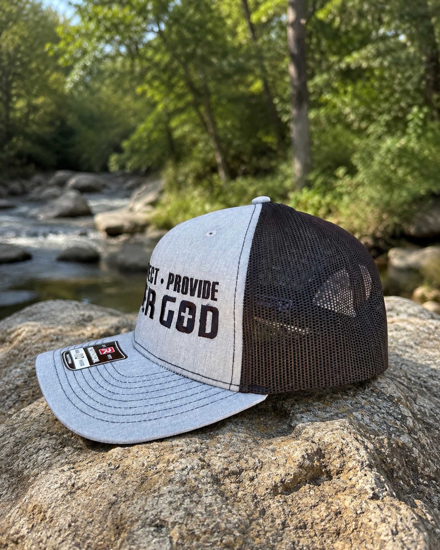 Lead • Protect • Provide Under God Embroidered Trucker Hat