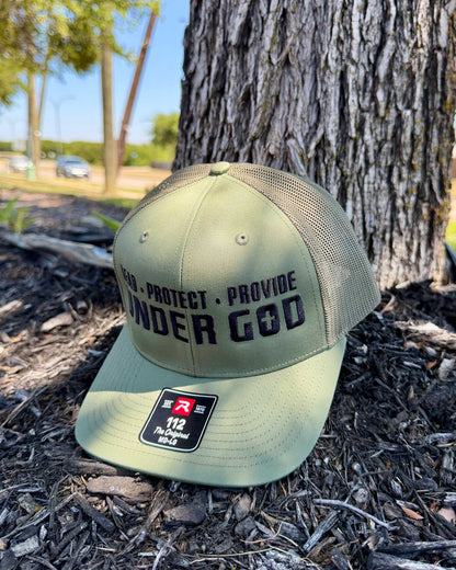 Lead • Protect • Provide Under God Embroidered Trucker Hat