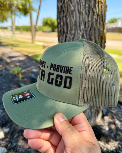 Lead • Protect • Provide Under God Embroidered Trucker Hat