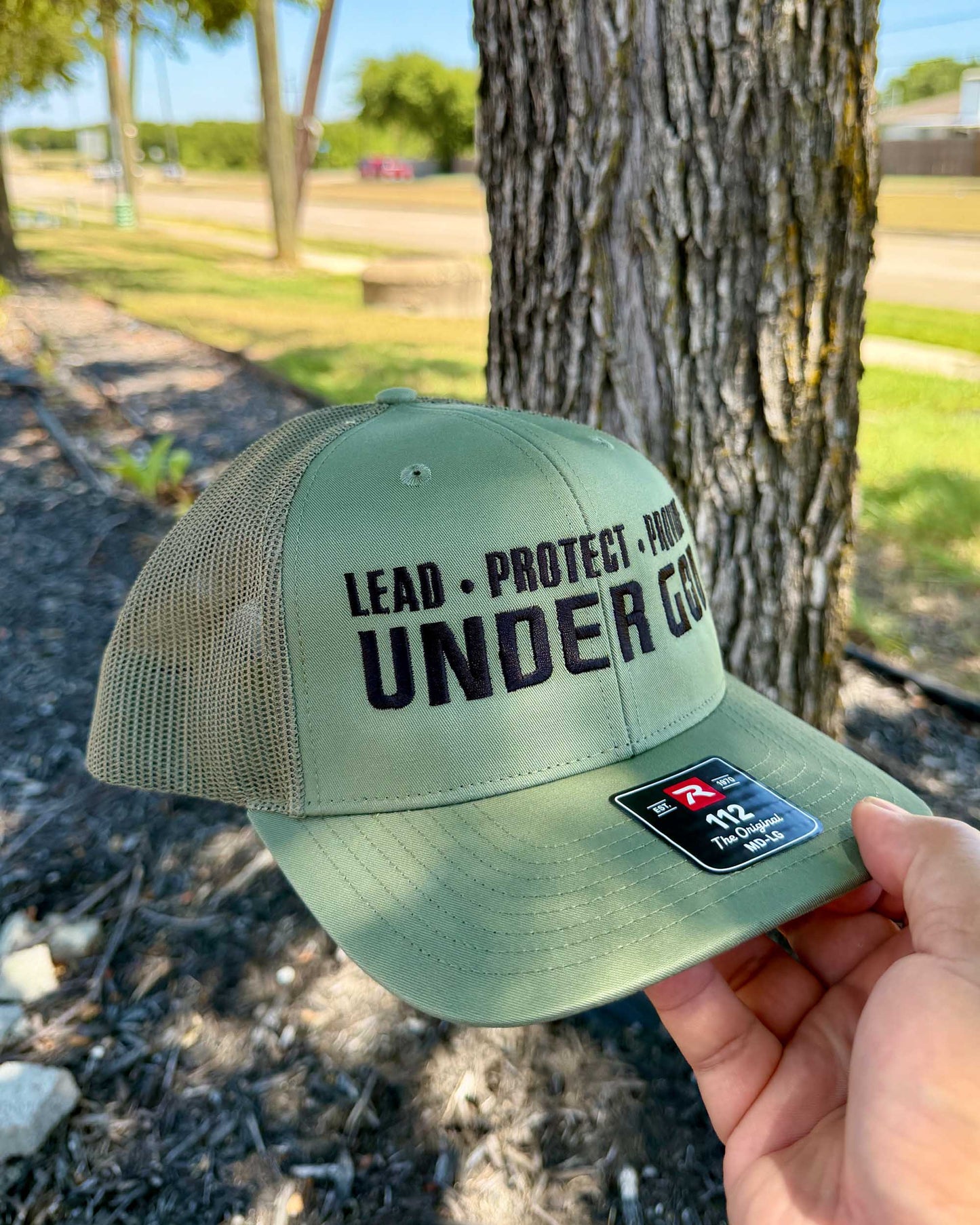 Lead • Protect • Provide Under God Embroidered Trucker Hat