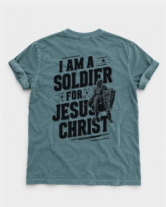 Soldier for Jesus Christ Christian Men’s T-Shirt – Faith Warrior Graphic Tee
