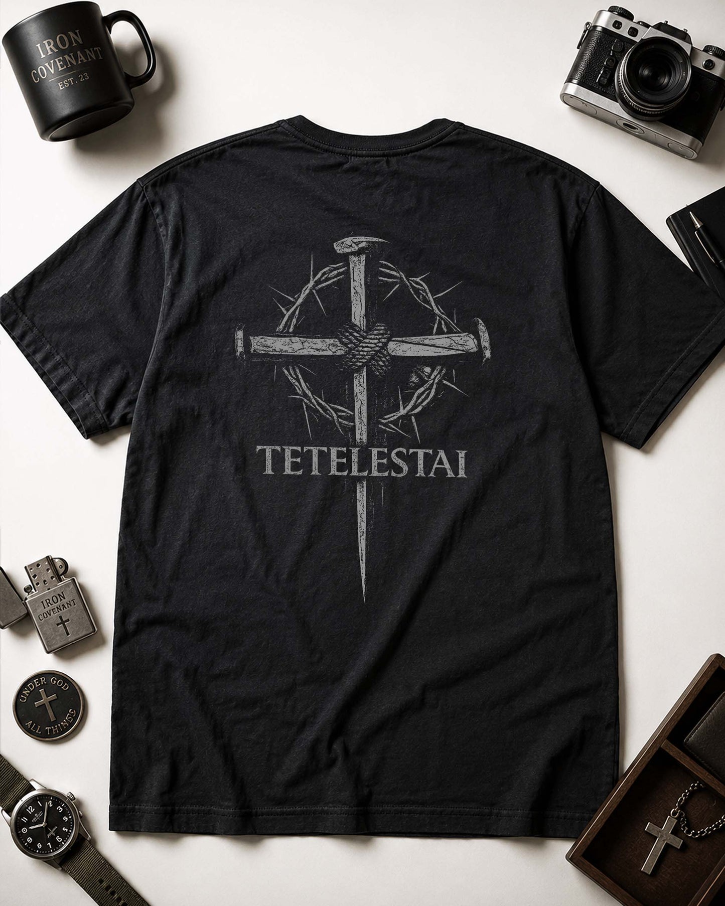 Tetelestai Cross Shirt, Christian Faith Tee, It Is Finished Jesus Shirt