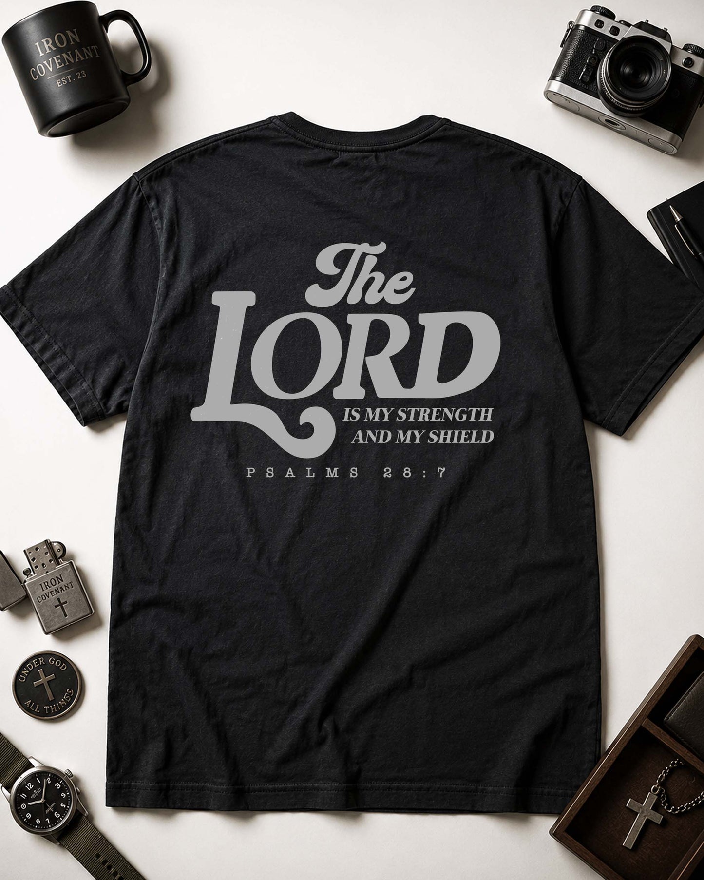 The Lord Is My Strength Shirt, Christian Scripture Tee, Psalm 28:7 Faith Shirt
