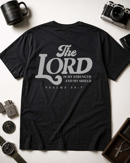 The Lord Is My Strength Shirt, Christian Scripture Tee, Psalm 28:7 Faith Shirt