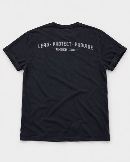 Lead. Protect. Provide. Under God – Men’s Christian T-Shirt