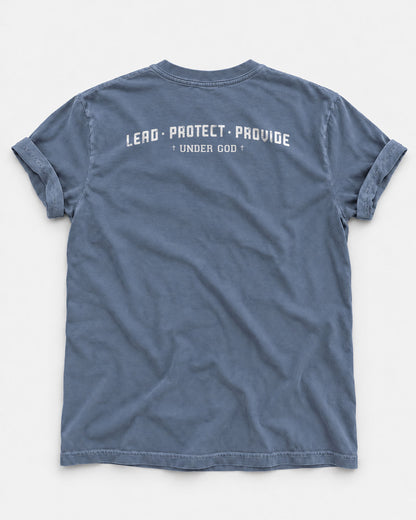 Lead. Protect. Provide. Under God – Men’s Christian T-Shirt