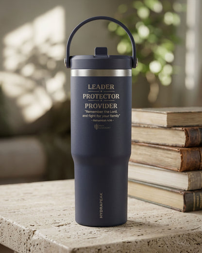 Leader Protector Provider Christian 32oz Laser Engraved Tumbler Nehemiah 4:14