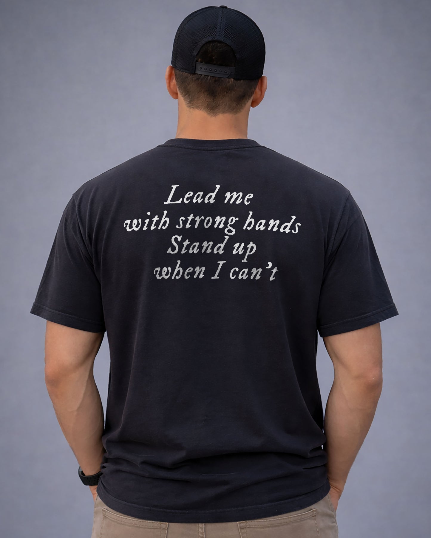 Lead Me With Strong Hands Christian Men’s T-Shirt
