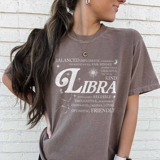 Libra Zodiac T-Shirt | Astrology Star Sign Graphic Tee | Unisex Horoscope Shirt for Libra Lovers