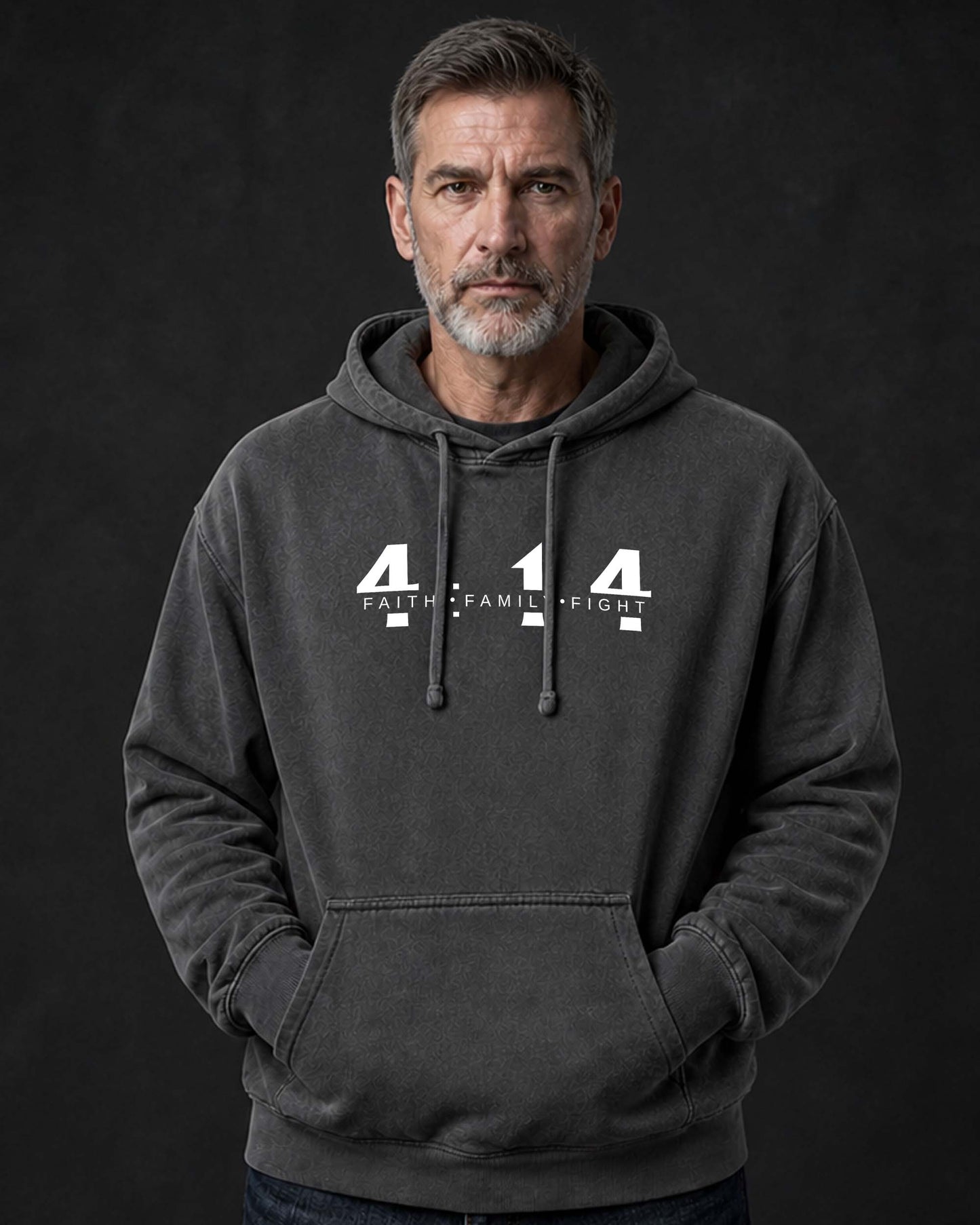 Christian Men Apparel - Faith. Family. Fight - Nehemiah 4:14 - Father's Day Gift - Premium Hoodie