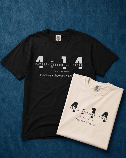 Personalized Father Defender Leader Shirt – Custom Kids Names Christian Dad Tee | Nehemiah 4:14 Gift for Father