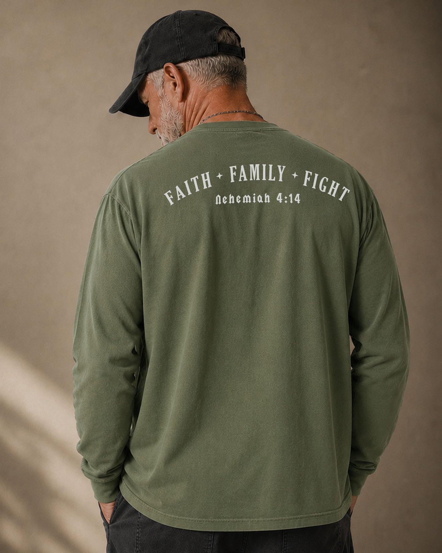 Faith • Family • Fight | Nehemiah 4:14 Long Sleeve Shirt