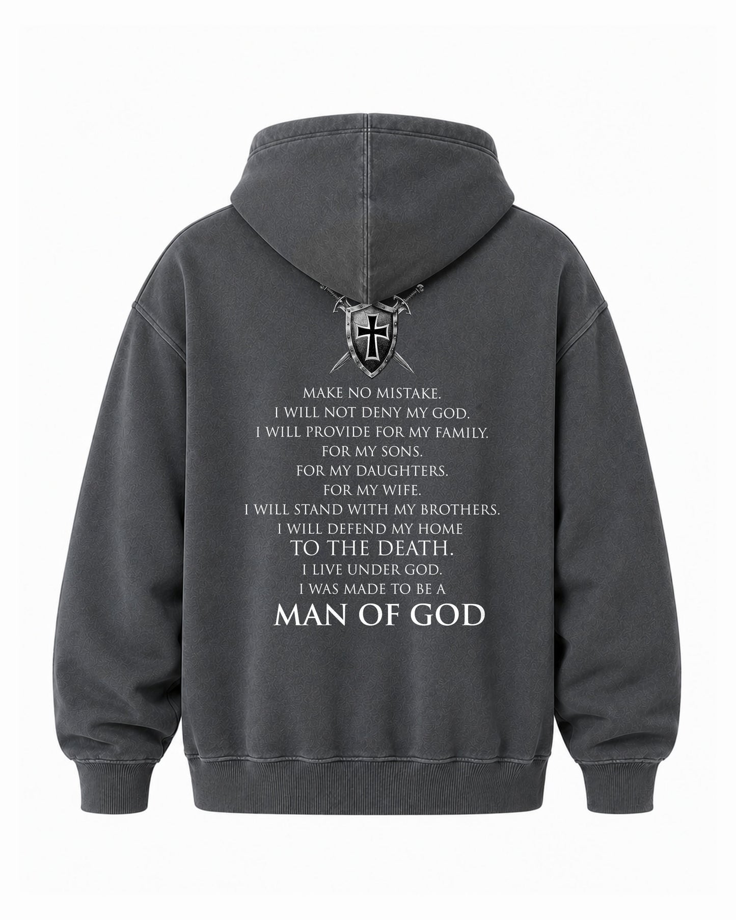 Make No Mistake — Man of God Premium Hoodie - Nehemiah 4:14 Inspired