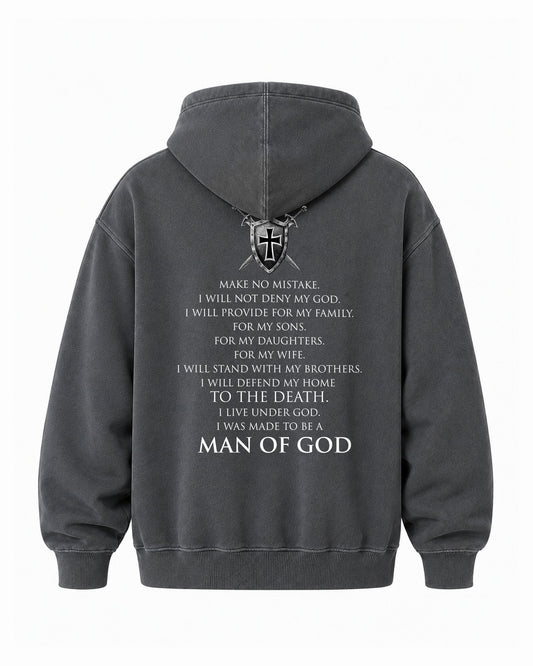 Make No Mistake — Man of God Premium Hoodie - Nehemiah 4:14 Inspired
