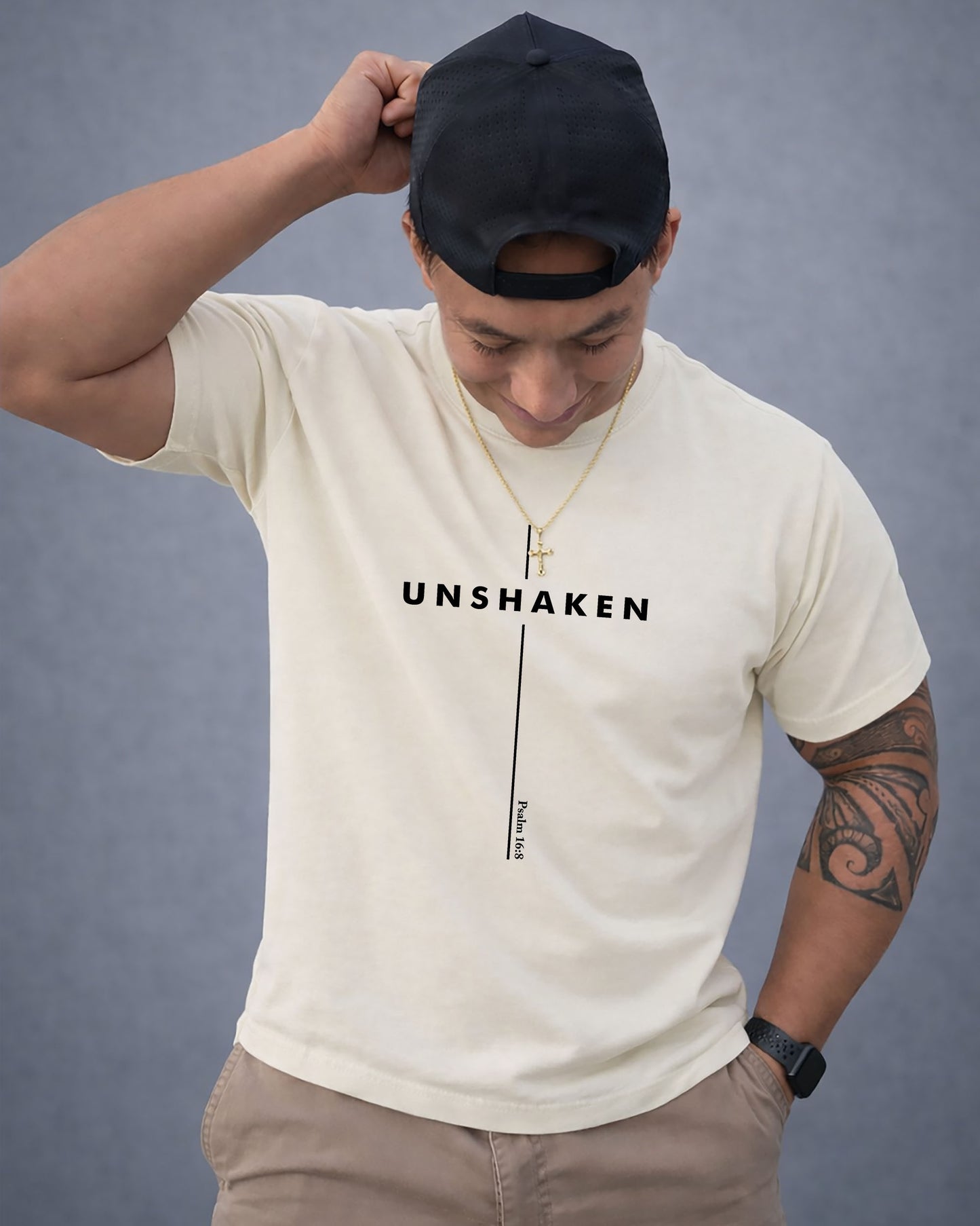 Unshaken Shirt, Christian Faith Tee, Psalm 16:8 Scripture Shirt