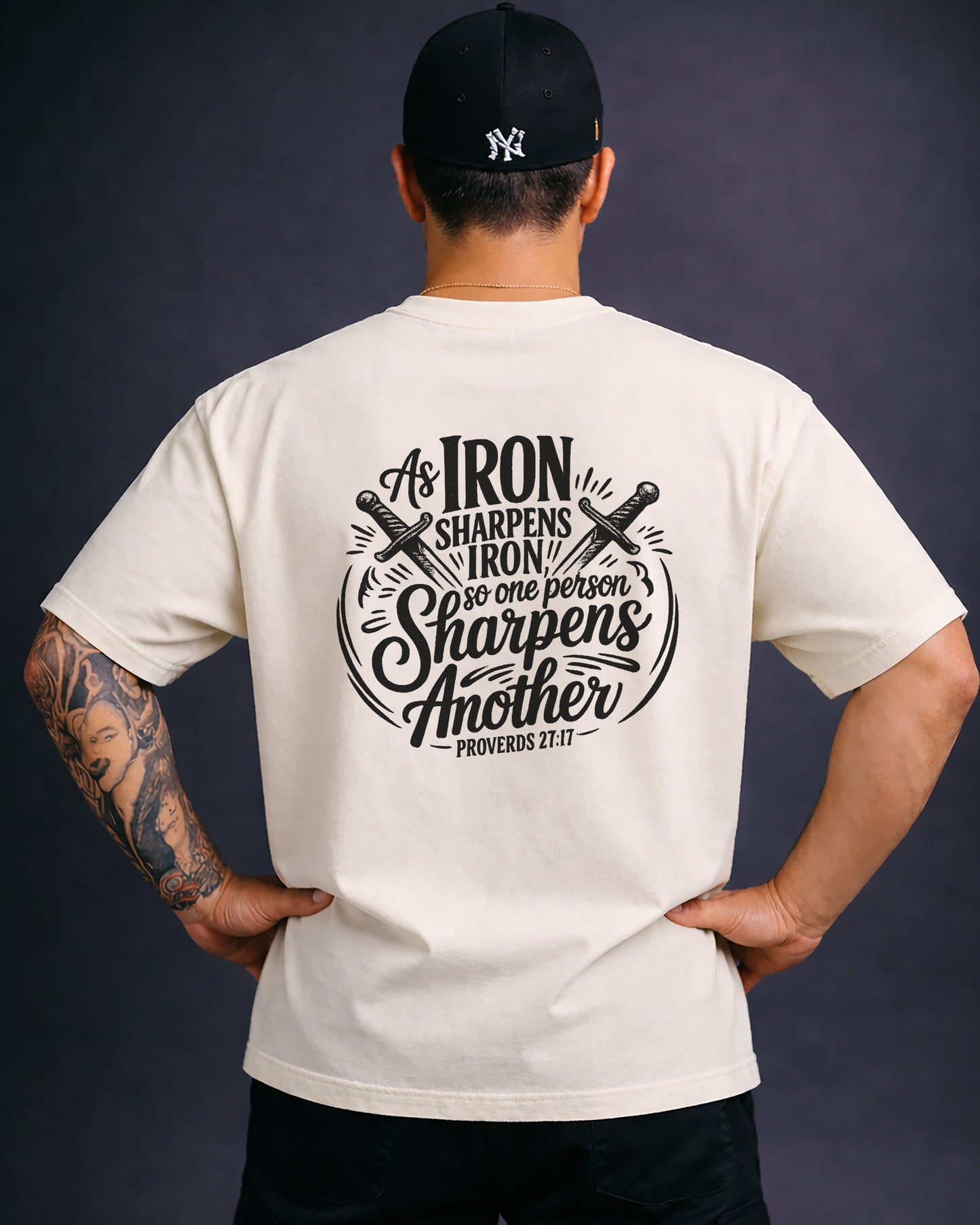 Iron Sharpens Iron | Proverbs 27:17 Heavyweight T-Shirt