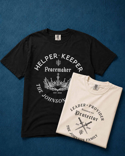 Personalized Christian Couple T-Shirt | Custom Family Name | Husband & Wife Matching Shirts