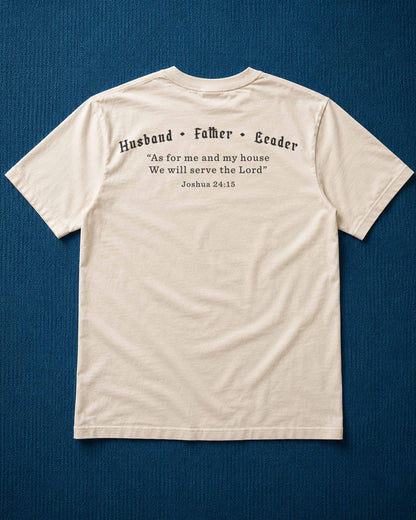 Husband • Father • Leader | Joshua 24:15 Christian Men's T-Shirt