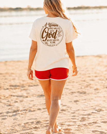 A Woman Who Walks With God Christian T-Shirt | Proverbs 31:10–31