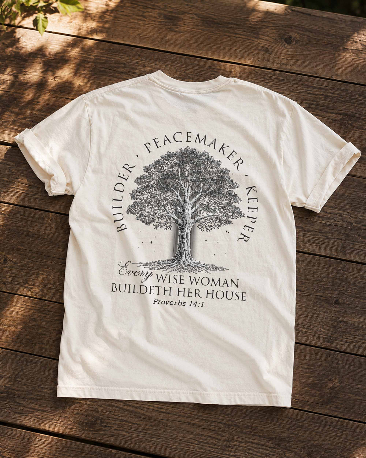 Builder • Peacemaker • Keeper – Proverbs 14:1 Christian Women's Vintage T-Shirt