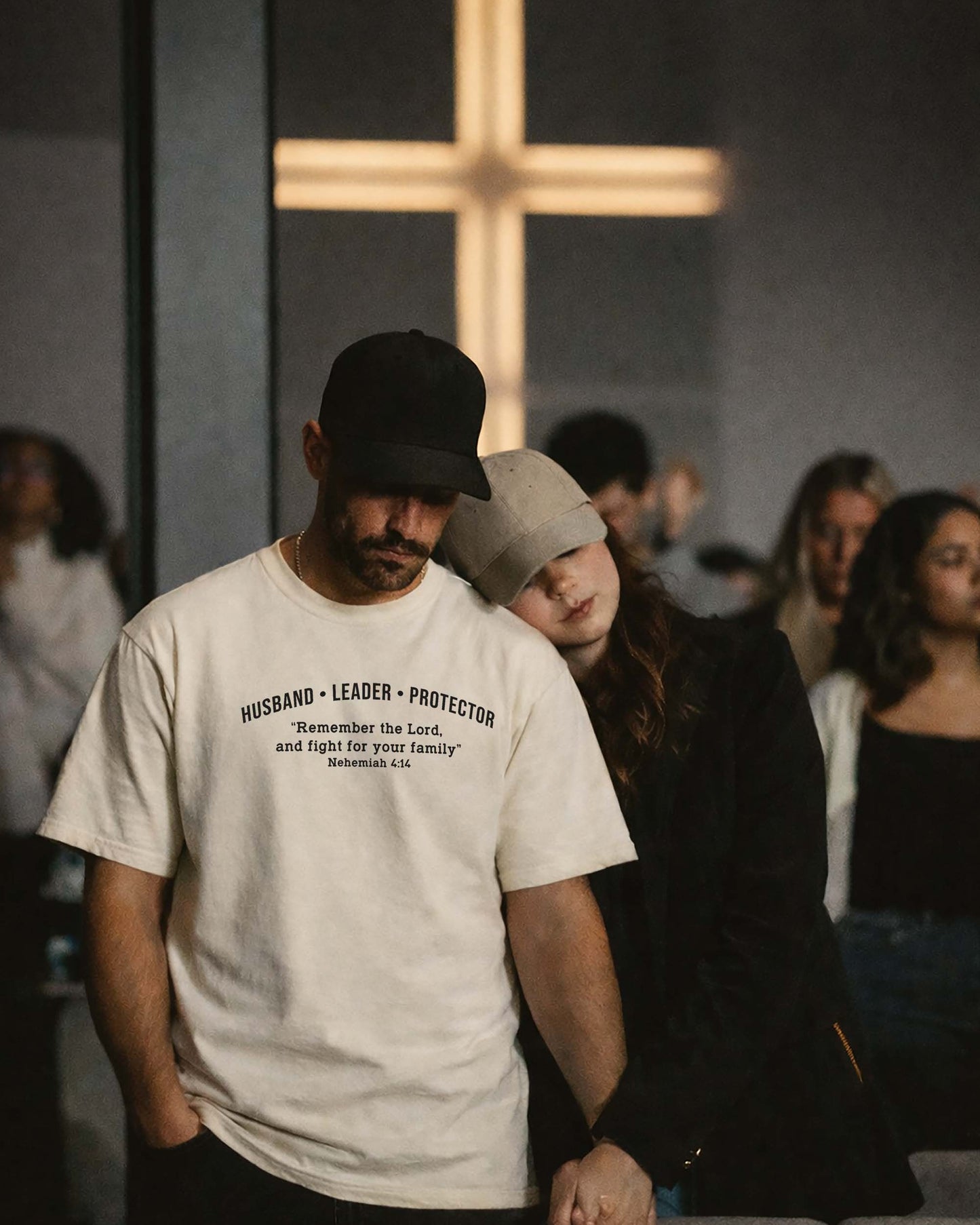 Husband • Leader • Protector | Nehemiah 4:14 Christian Men's T-Shirt