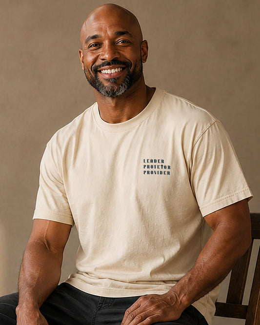 Christian Shirt for Men  - Father. Defender. Leader.  Nehemiah 4:14 - Father's Day Gift - Minimal Left Chest T-Shirt