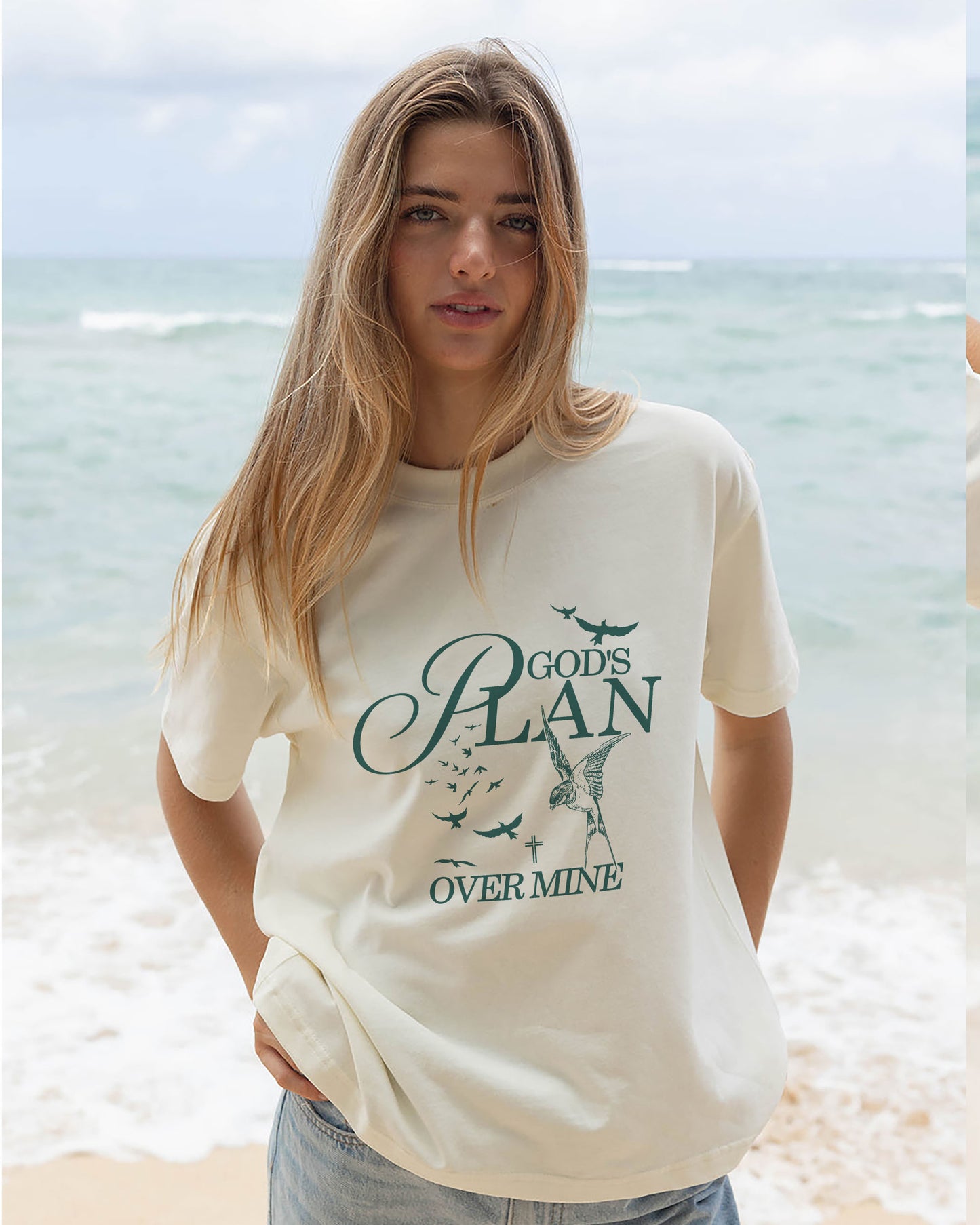 God’s Plan Over Mine Christian T-Shirt | Women’s Faith Tee