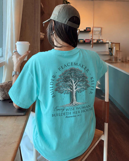 Builder • Peacemaker • Keeper – Proverbs 14:1 Christian Women's Vintage T-Shirt