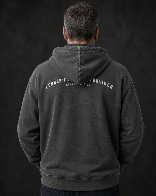 Christian Apparel for Men - Leader. Protector. Provider - Father's Day Gift - Nehemiah 4:14 Hoodie