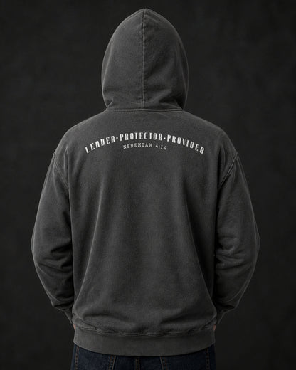 Christian Apparel for Men - Leader. Protector. Provider - Father's Day Gift - Nehemiah 4:14 Hoodie