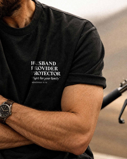 Husband Provider Protector | Nehemiah 4:14 | Minimalist Design