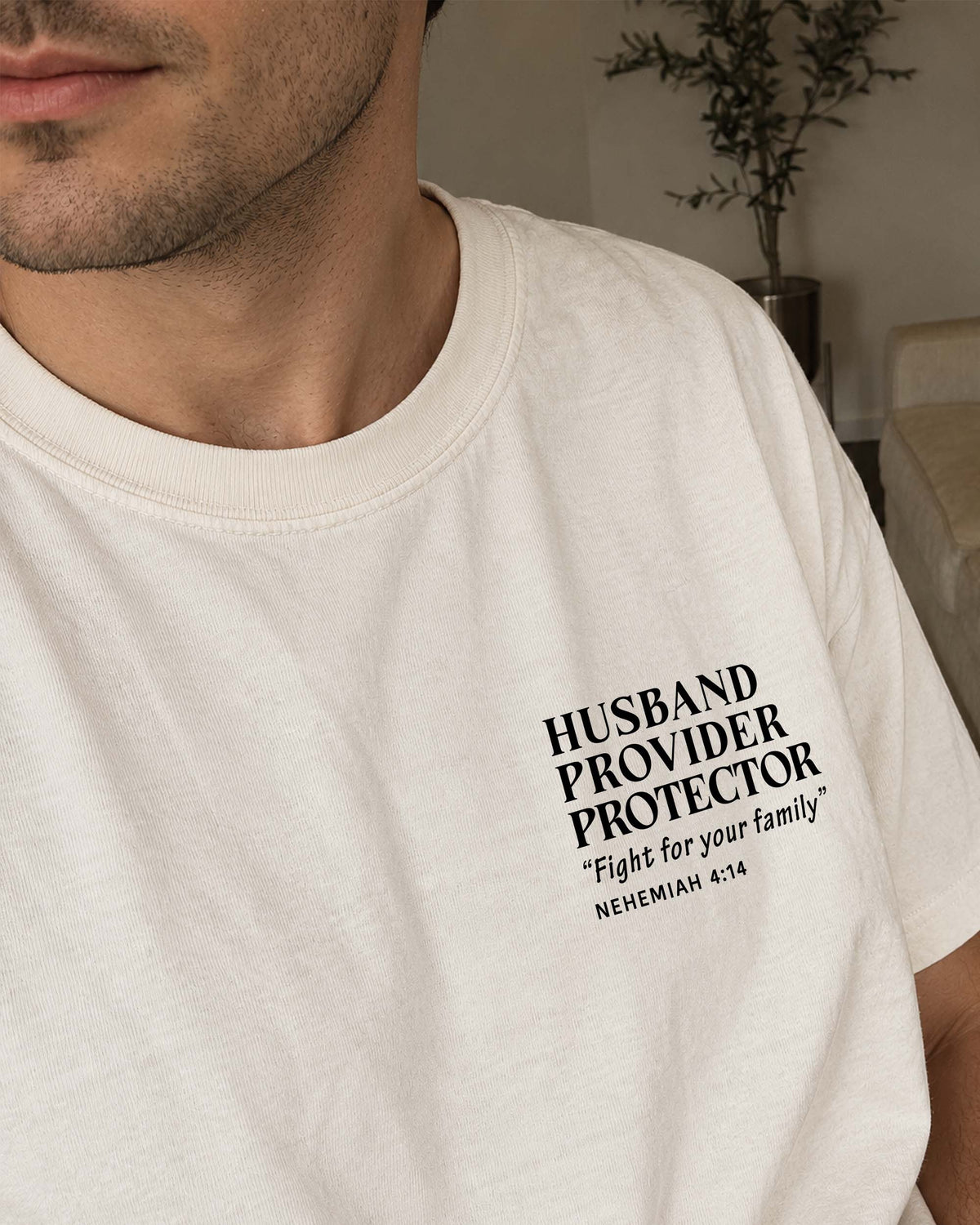 Husband Provider Protector | Nehemiah 4:14 | Minimalist Design