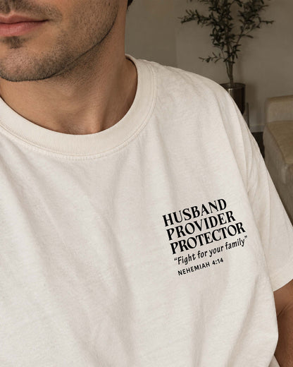 Husband Provider Protector | Nehemiah 4:14 | Minimalist Design