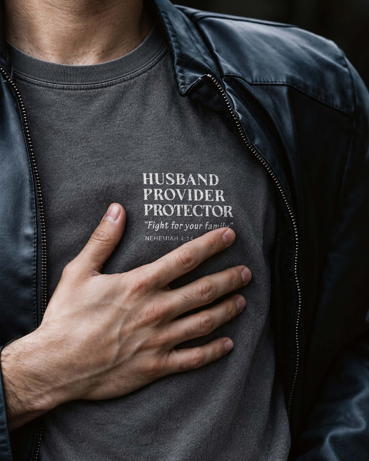 Husband Provider Protector | Nehemiah 4:14 | Minimalist Design
