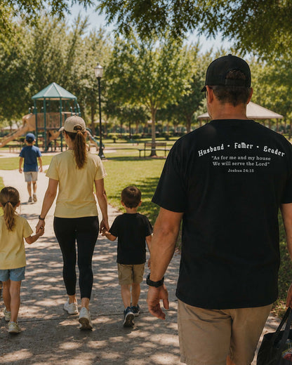 Husband • Father • Leader | Joshua 24:15 Christian Men's T-Shirt