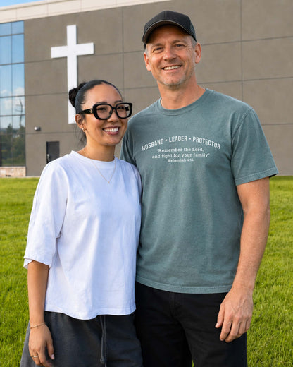 Husband • Leader • Protector | Nehemiah 4:14 Christian Men's T-Shirt