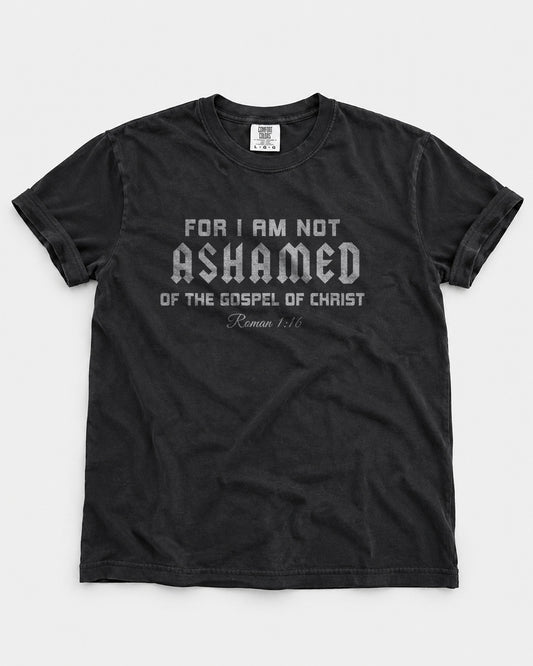Not Ashamed of the Gospel – Romans 1:16 Christian Men T-Shirt
