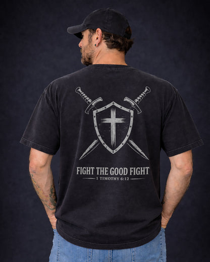 Fight the Good Fight Shirt – 1 Timothy 6:12 - Under God Graphic Tee
