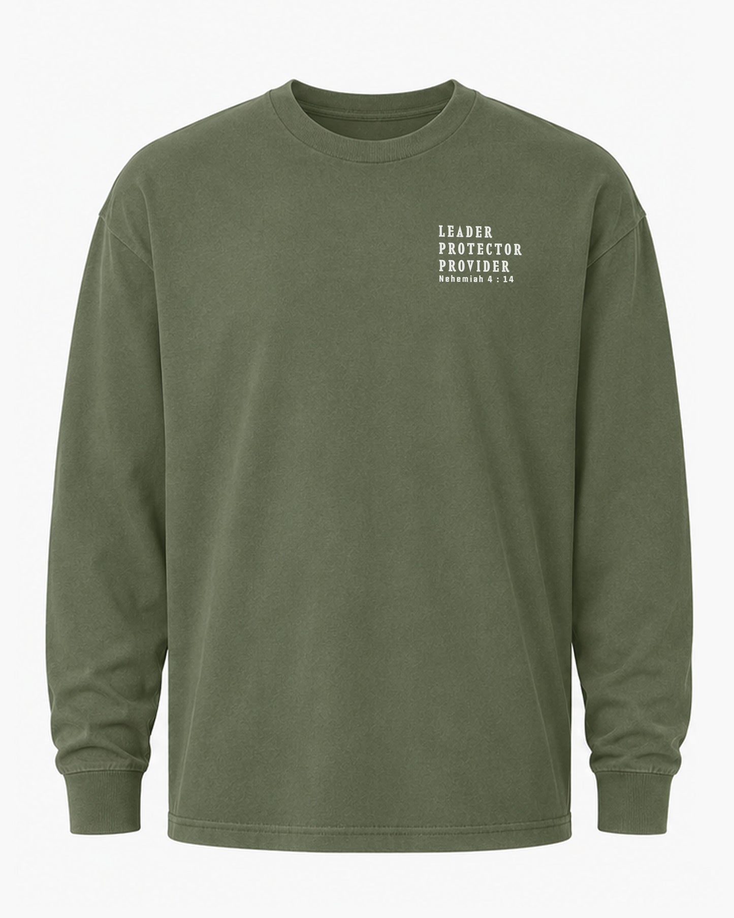 Leader • Protector • Provider | Nehemiah 4:14 MInimalist Long Sleeve Shirt