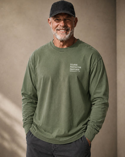 Leader • Protector • Provider | Nehemiah 4:14 MInimalist Long Sleeve Shirt