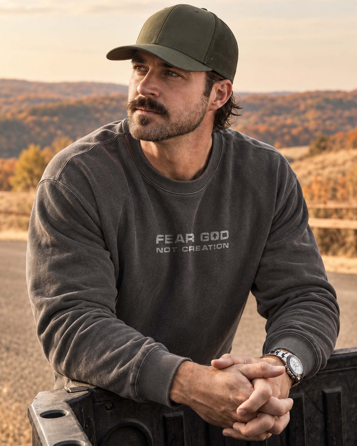 Fear God, Not Creation Christian Men Sweatshirt