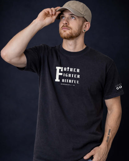 Father. Fighter. Faithful. | Nehemiah 4:14 Men’s Tee