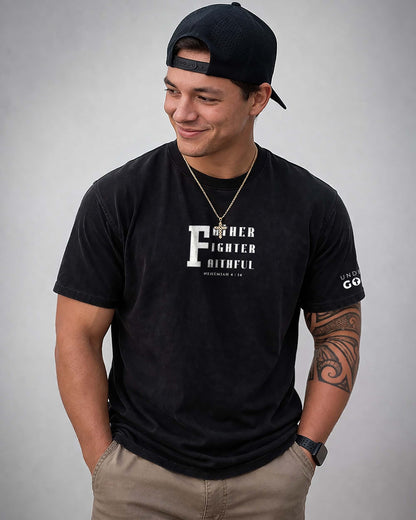 Father. Fighter. Faithful. | Nehemiah 4:14 Men’s Tee