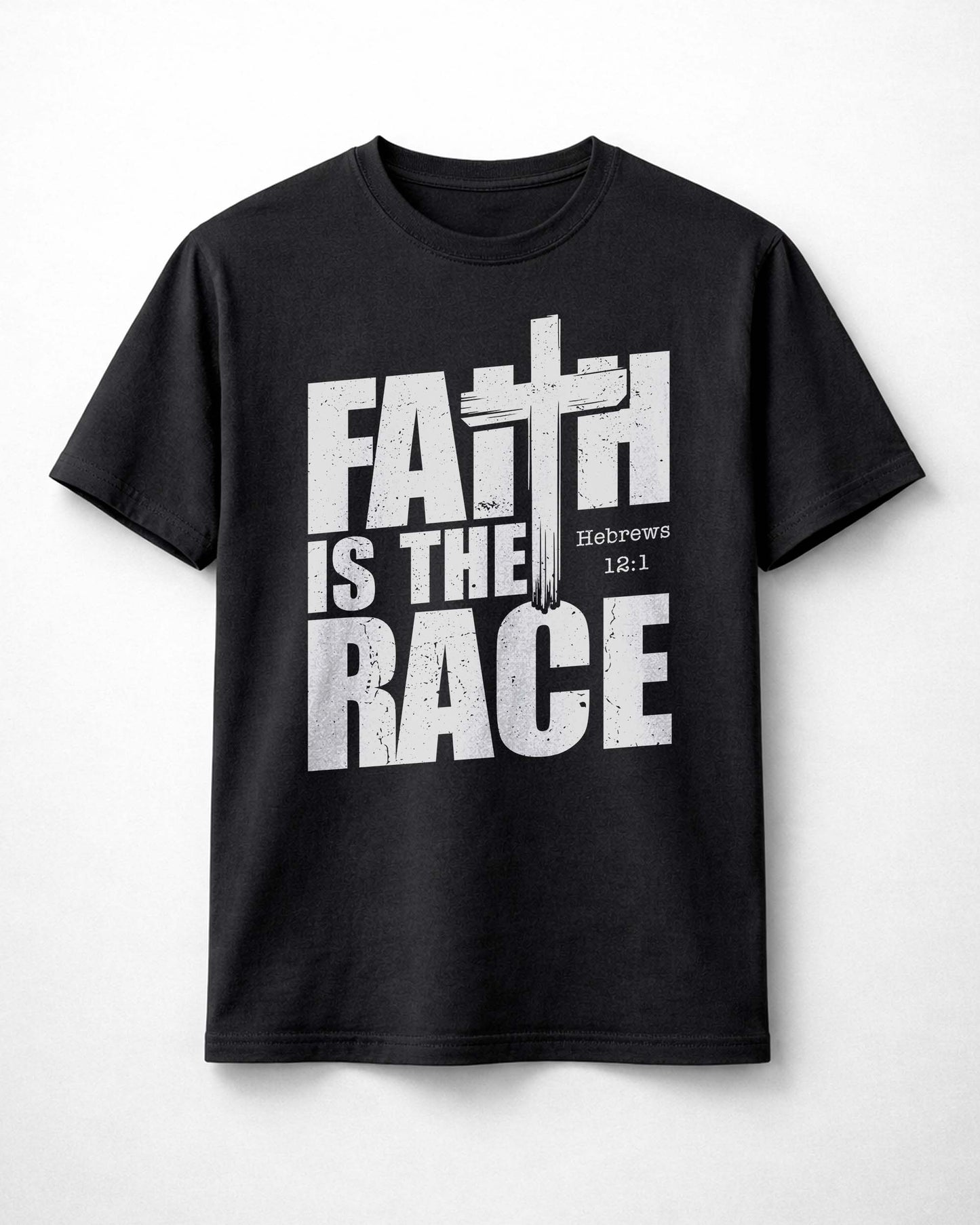 Faith Is the Race Christian Shirt – Hebrews 12:1 Bible Verse Tee, Faith-Based T Shirt