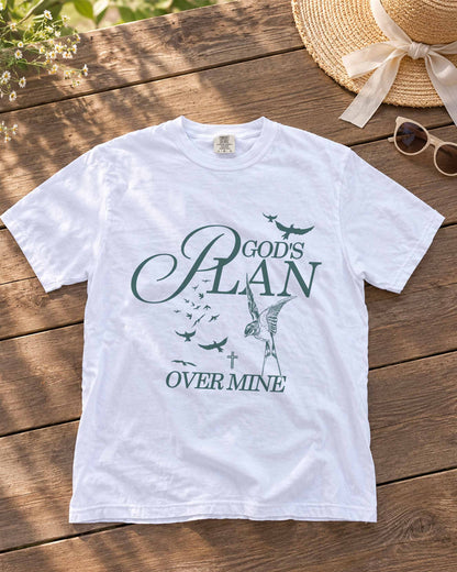 God’s Plan Over Mine Christian T-Shirt | Women’s Faith Tee